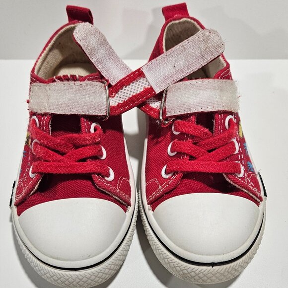 Toddler Red Dinosaur Team Canvas Sneakers Size(US 8) Hook & Loop Lace - Picture 8 of 9